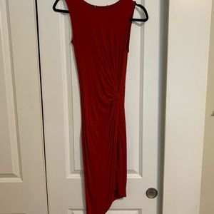 Red asymmetrical dress
